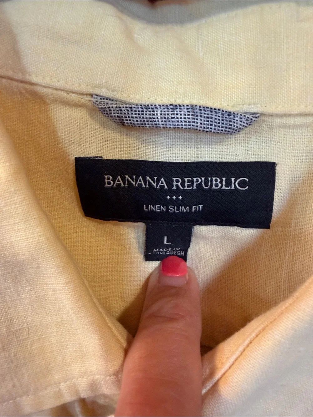 Banana Republic Men's Short-Sleeve Button-Down Shirt - Light Yellow
